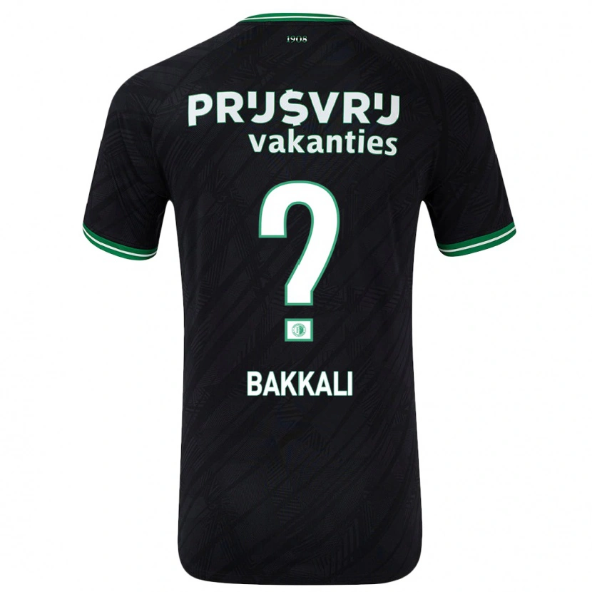 Danxen Heren Yassir Bakkali #0 Zwart Groen Uitshirt Uittenue 2024/25 T-Shirt