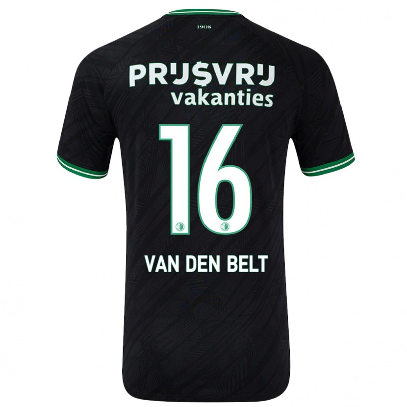 Danxen Heren Thomas Van Den Belt #16 Zwart Groen Uitshirt Uittenue 2024/25 T-Shirt