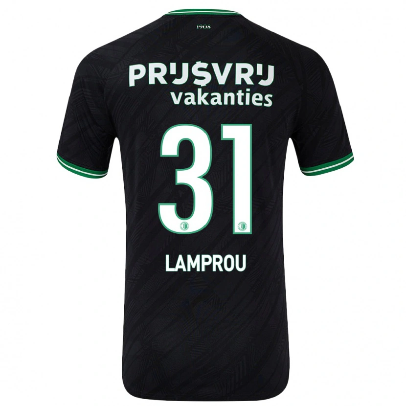 Danxen Heren Kostas Lamprou #31 Zwart Groen Uitshirt Uittenue 2024/25 T-Shirt