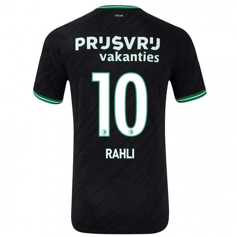 Danxen Heren Khalid Rahli #10 Zwart Groen Uitshirt Uittenue 2024/25 T-Shirt