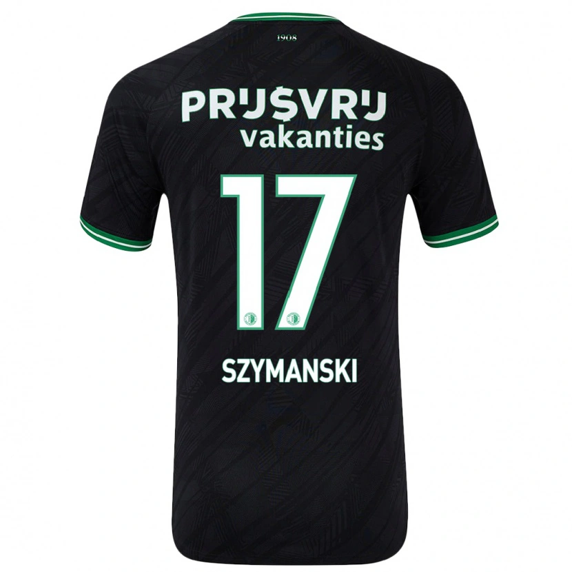 Danxen Heren Sebastian Szymanski #17 Zwart Groen Uitshirt Uittenue 2024/25 T-Shirt