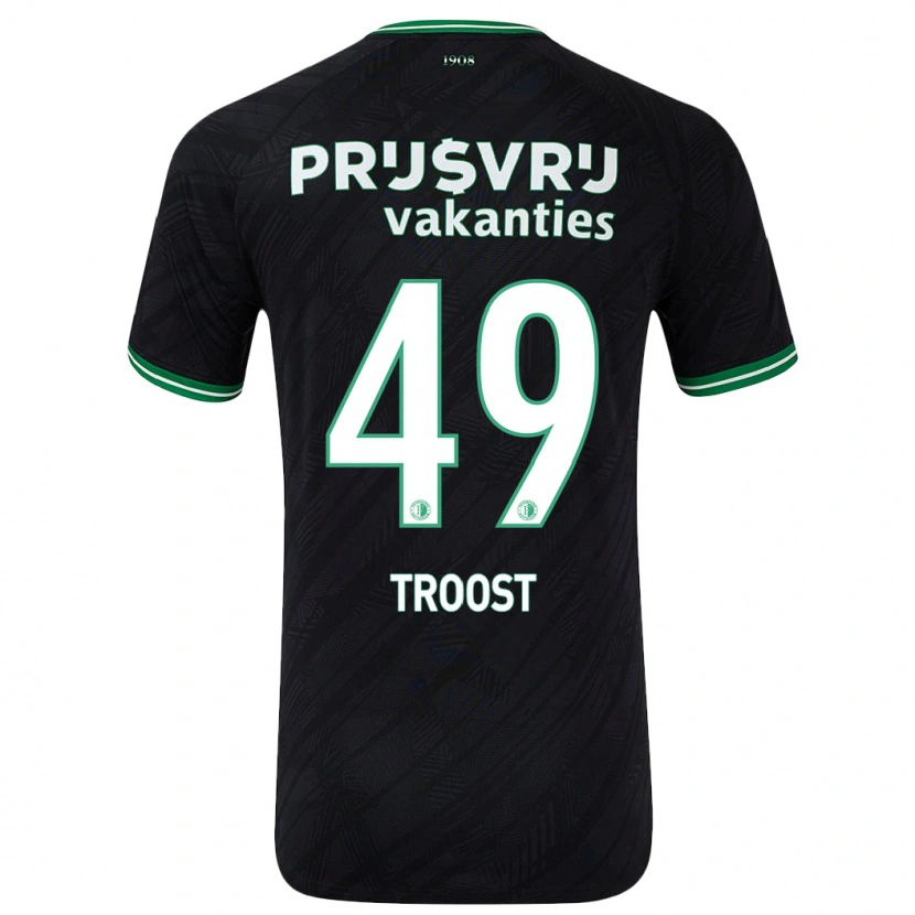 Danxen Heren Tein Troost #49 Zwart Groen Uitshirt Uittenue 2024/25 T-Shirt