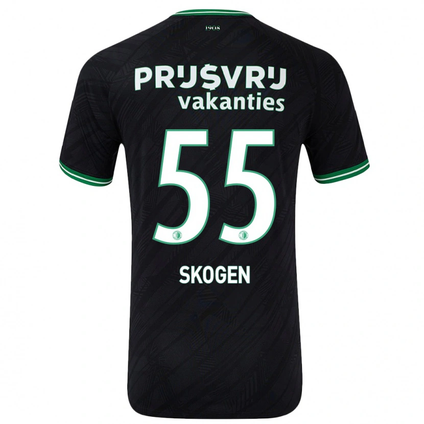 Danxen Heren Sondre Skogen #55 Zwart Groen Uitshirt Uittenue 2024/25 T-Shirt