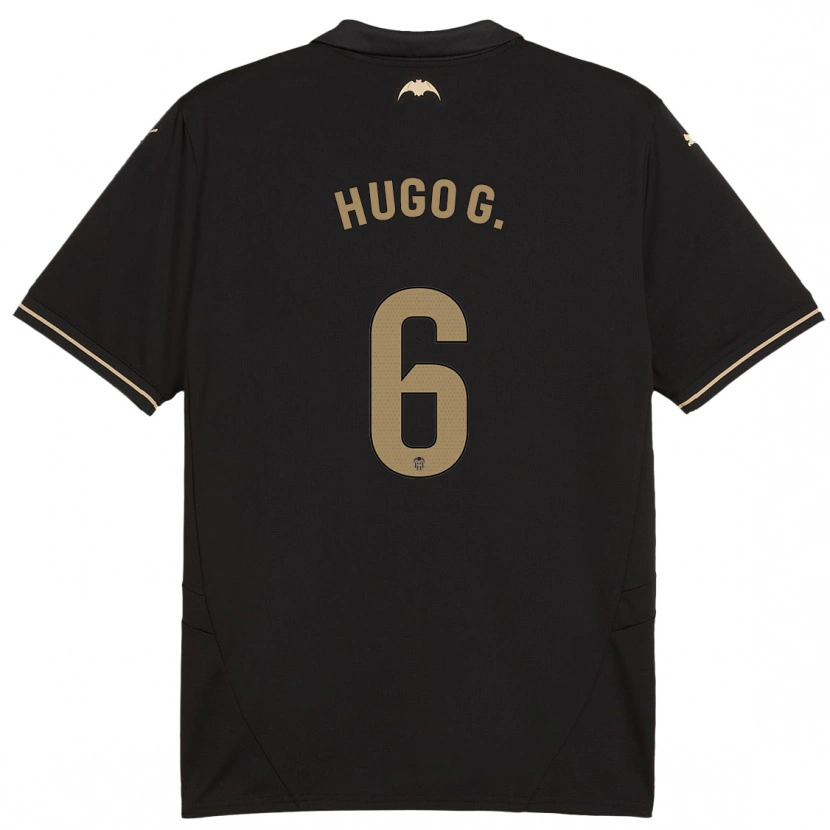 Danxen Heren Hugo Guillamón #6 Zwart Uitshirt Uittenue 2024/25 T-Shirt