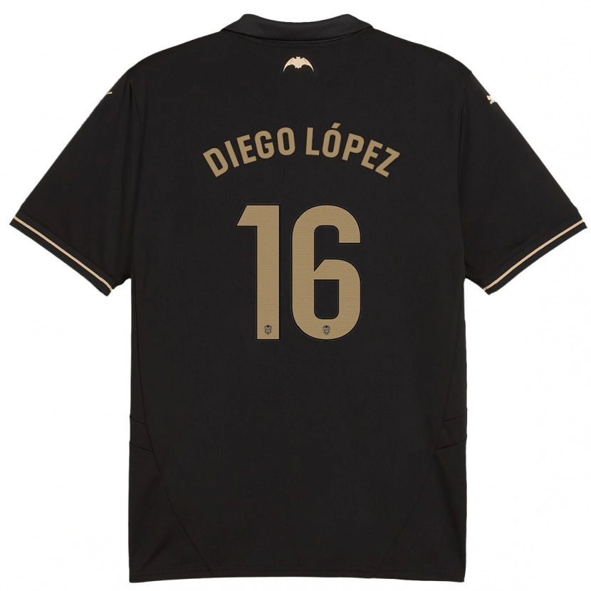 Danxen Heren Diego López #16 Zwart Uitshirt Uittenue 2024/25 T-Shirt