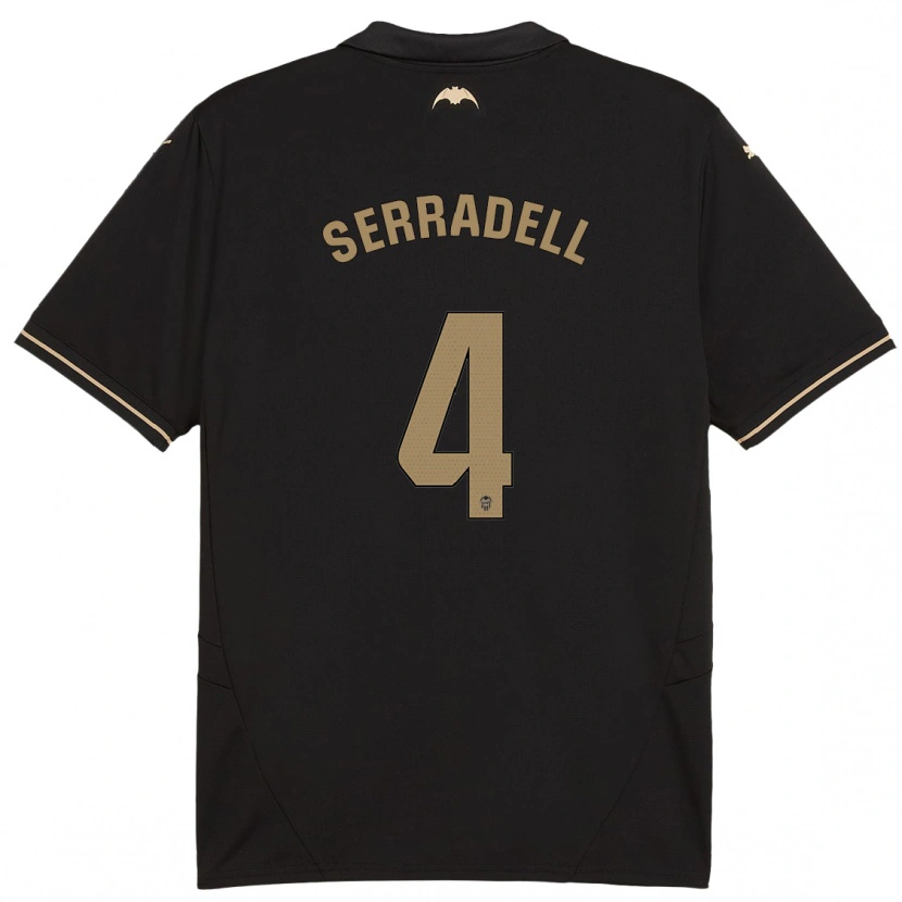 Danxen Heren Álex Serradell #4 Zwart Uitshirt Uittenue 2024/25 T-Shirt