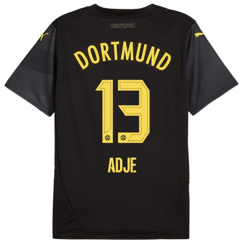 Danxen Heren Miguel Adje #13 Zwart Geel Uitshirt Uittenue 2024/25 T-Shirt