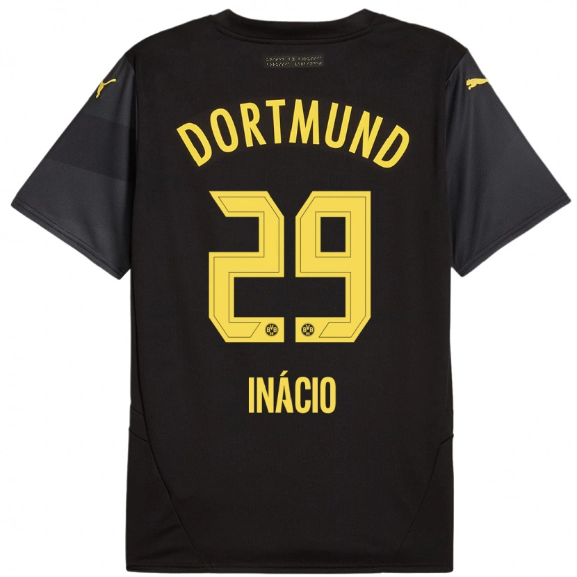 Danxen Heren Samuele Inácio #29 Zwart Geel Uitshirt Uittenue 2024/25 T-Shirt