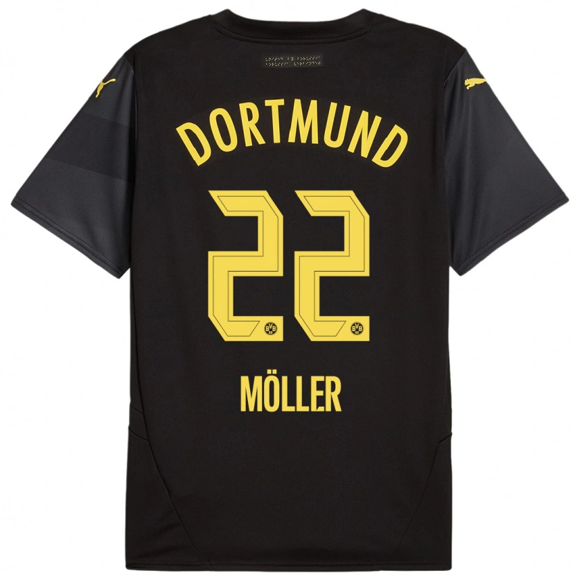 Danxen Heren Paul Möller #22 Zwart Geel Uitshirt Uittenue 2024/25 T-Shirt