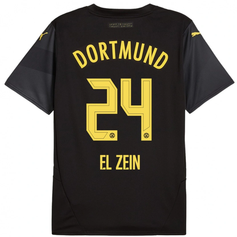 Danxen Heren Abu-Bekir Omer El-Zein #24 Zwart Geel Uitshirt Uittenue 2024/25 T-Shirt