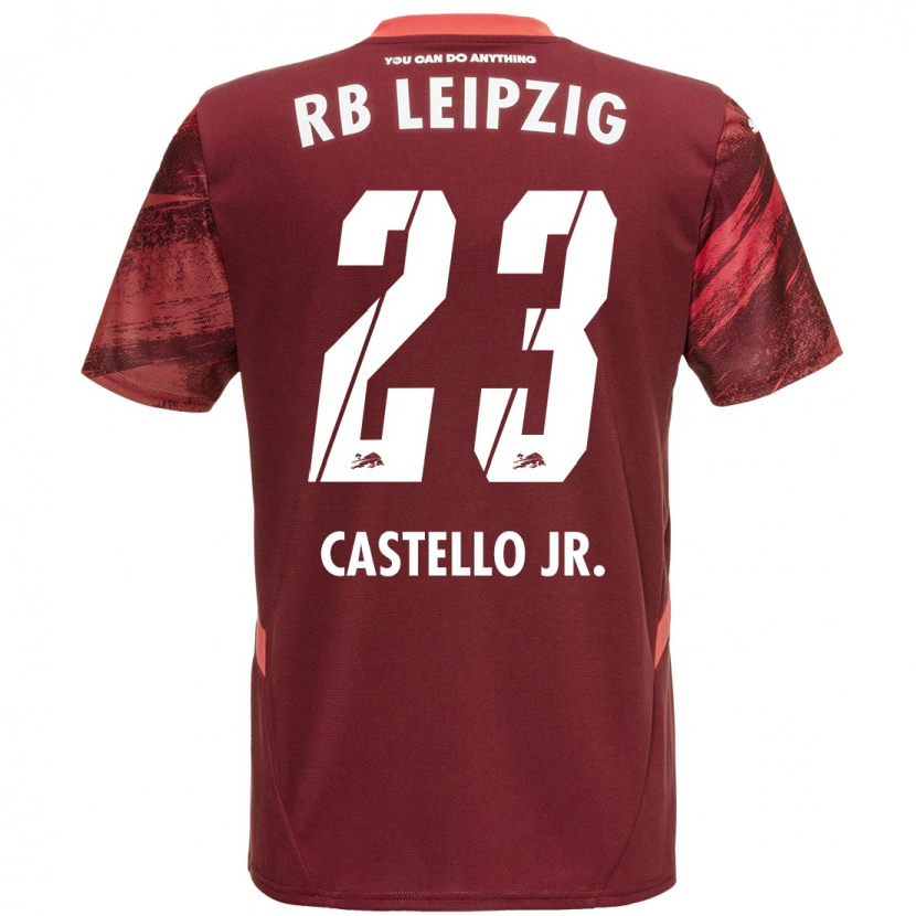 Danxen Heren Castello Lukeba #23 Bordeauxrood Uitshirt Uittenue 2024/25 T-Shirt