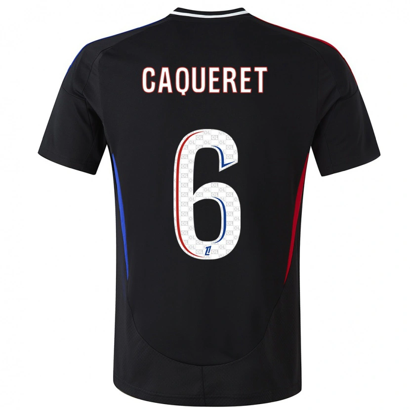 Danxen Heren Maxence Caqueret #6 Zwart Uitshirt Uittenue 2024/25 T-Shirt