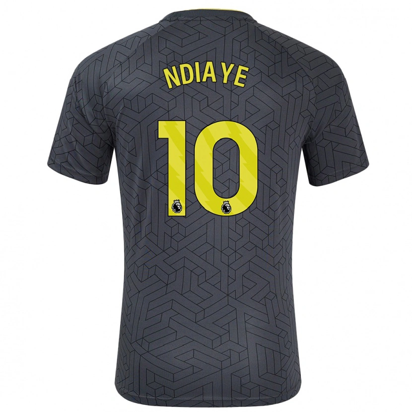 Danxen Heren Iliman Ndiaye #10 Zwart Geel Uitshirt Uittenue 2024/25 T-Shirt