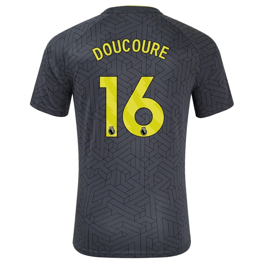 Danxen Heren Abdoulaye Doucouré #16 Zwart Geel Uitshirt Uittenue 2024/25 T-Shirt