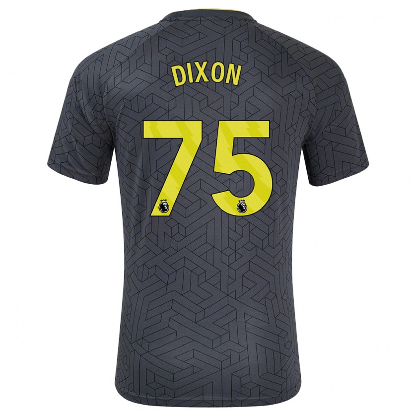 Danxen Heren Roman Dixon #75 Zwart Geel Uitshirt Uittenue 2024/25 T-Shirt