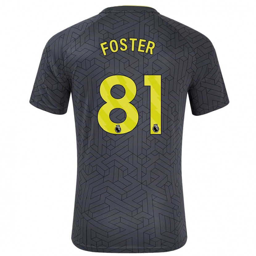 Danxen Heren Harvey Foster #81 Zwart Geel Uitshirt Uittenue 2024/25 T-Shirt