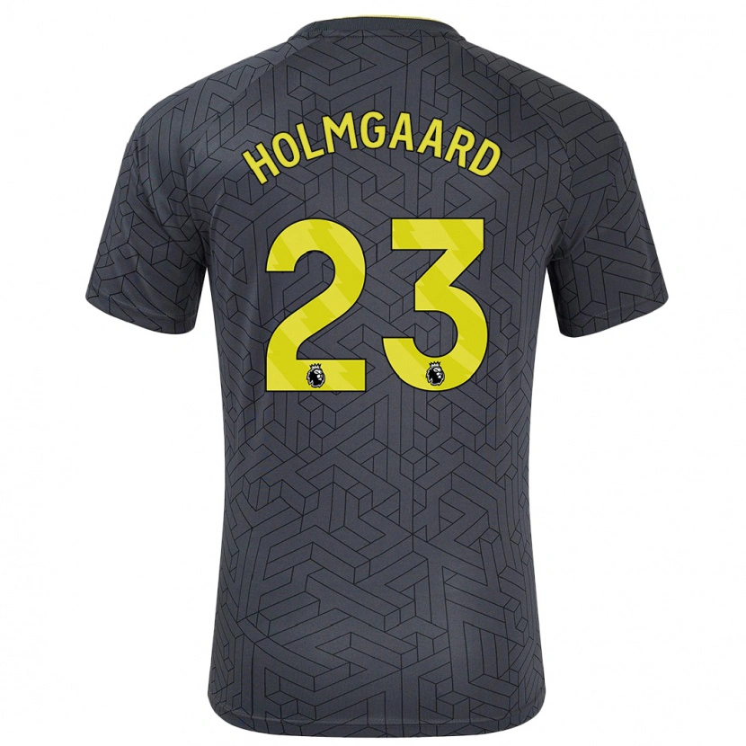 Danxen Heren Sara Holmgaard #23 Zwart Geel Uitshirt Uittenue 2024/25 T-Shirt