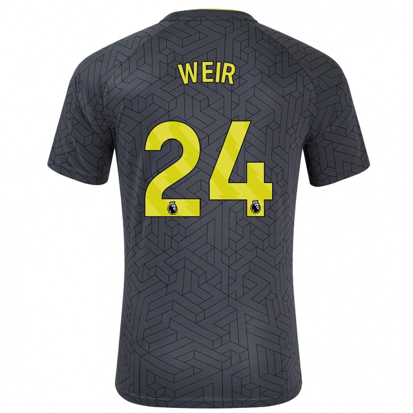 Danxen Heren Kenzie Weir #24 Zwart Geel Uitshirt Uittenue 2024/25 T-Shirt