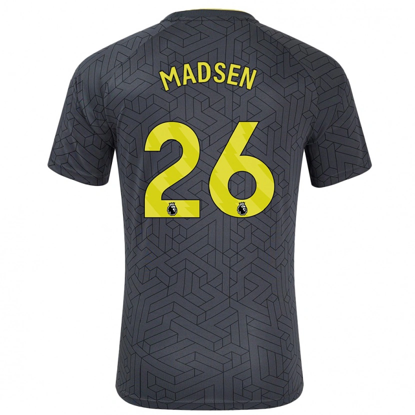 Danxen Heren Rikke Madsen #26 Zwart Geel Uitshirt Uittenue 2024/25 T-Shirt