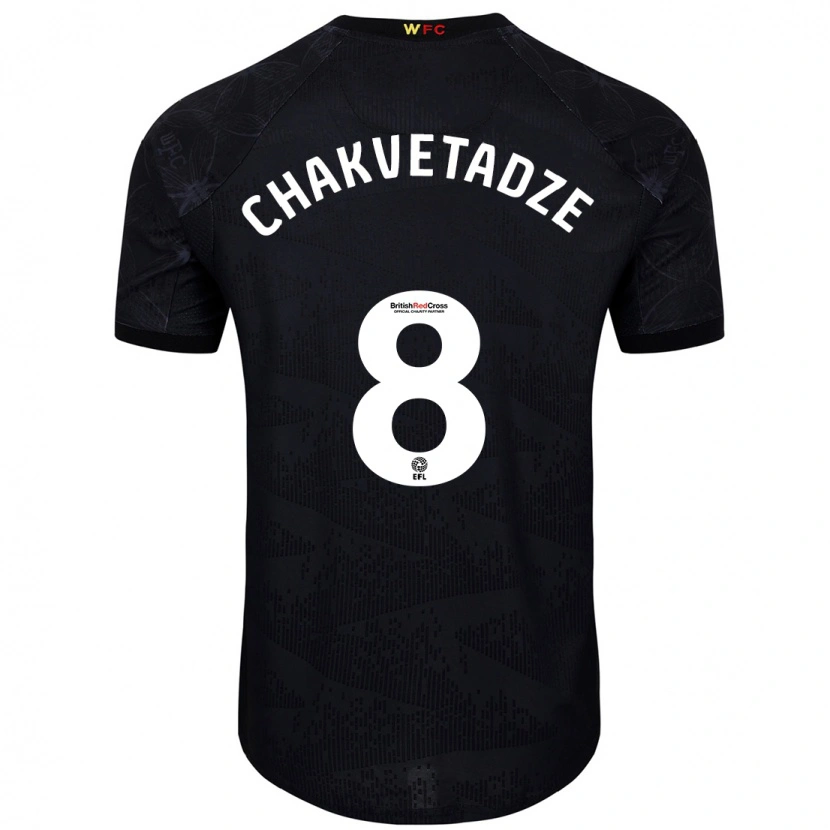 Danxen Heren Giorgi Chakvetadze #8 Zwart Wit Uitshirt Uittenue 2024/25 T-Shirt