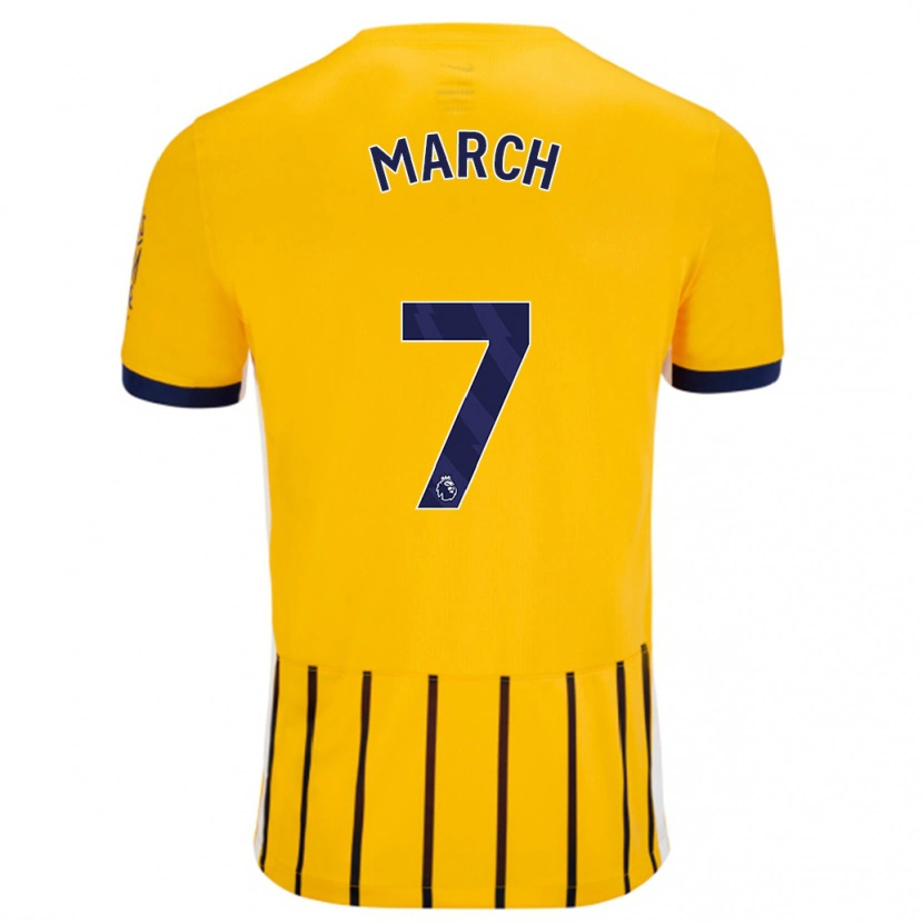 Danxen Heren Solly March #7 Goud Blauw Krijtstrepen Uitshirt Uittenue 2024/25 T-Shirt