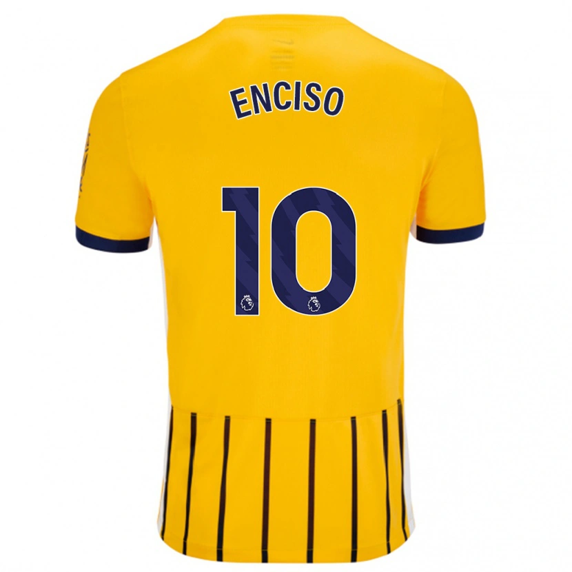 Danxen Heren Julio Enciso #10 Goud Blauw Krijtstrepen Uitshirt Uittenue 2024/25 T-Shirt