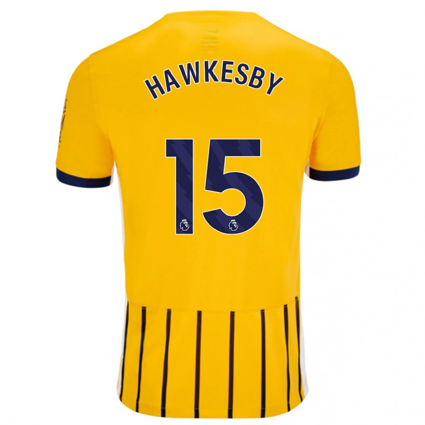 Danxen Heren Mackenzie Hawkesby #15 Goud Blauw Krijtstrepen Uitshirt Uittenue 2024/25 T-Shirt