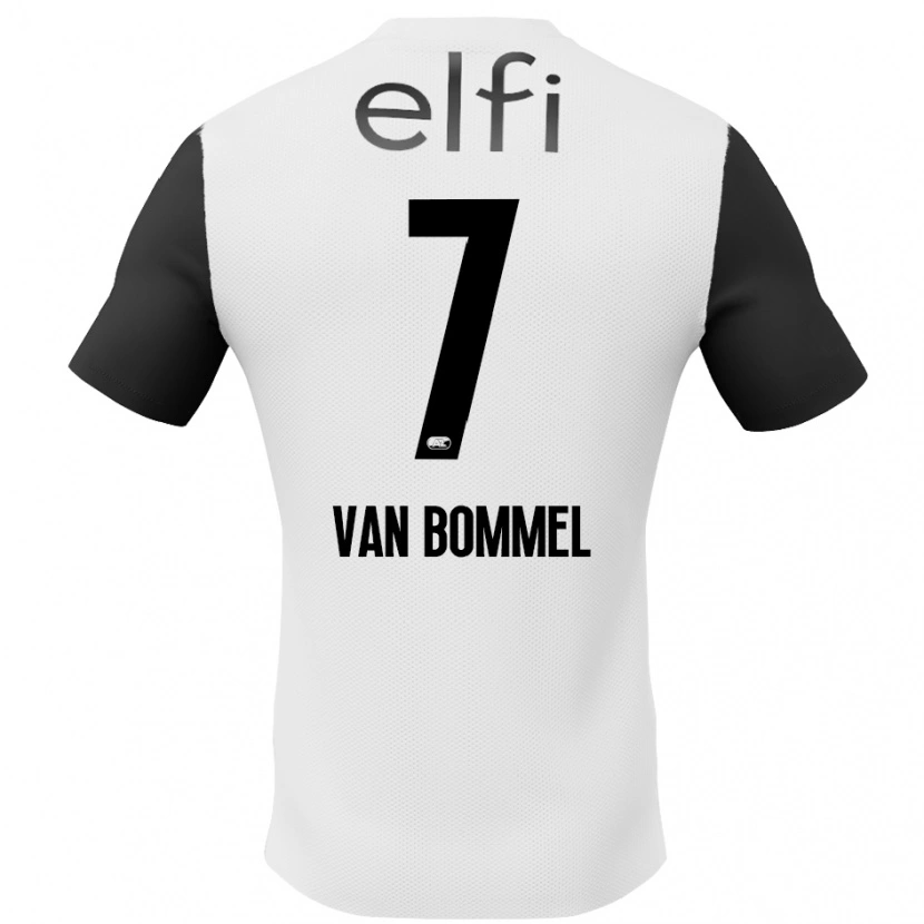 Danxen Heren Ruben Van Bommel #7 Wit Zwart Uitshirt Uittenue 2024/25 T-Shirt