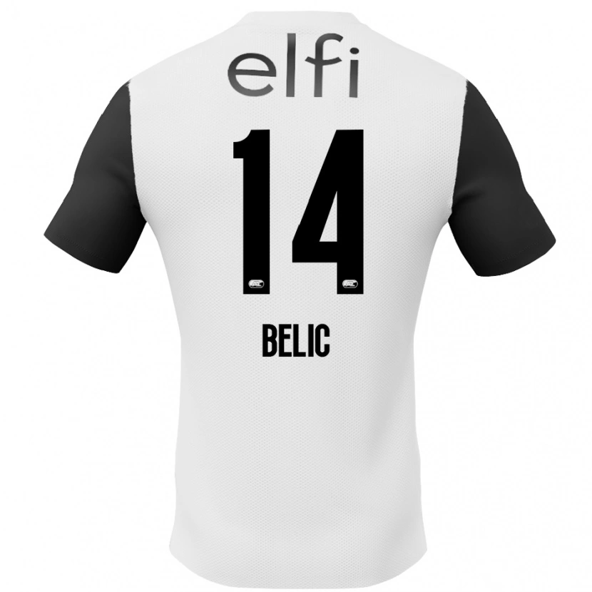 Danxen Heren Kristijan Belic #14 Wit Zwart Uitshirt Uittenue 2024/25 T-Shirt