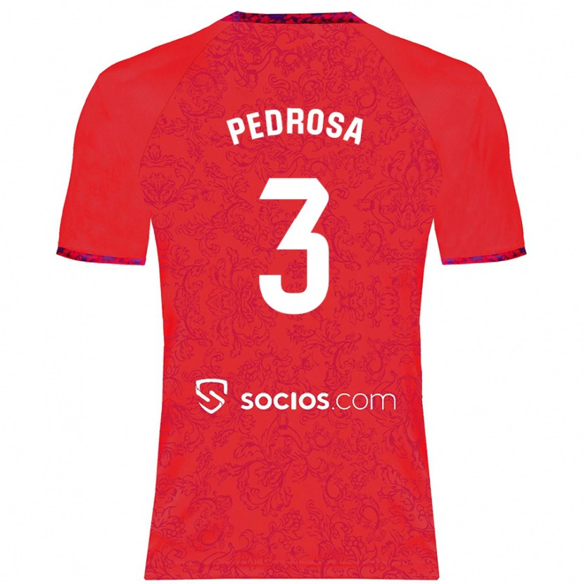 Danxen Heren Adrià Pedrosa #3 Rood Uitshirt Uittenue 2024/25 T-Shirt