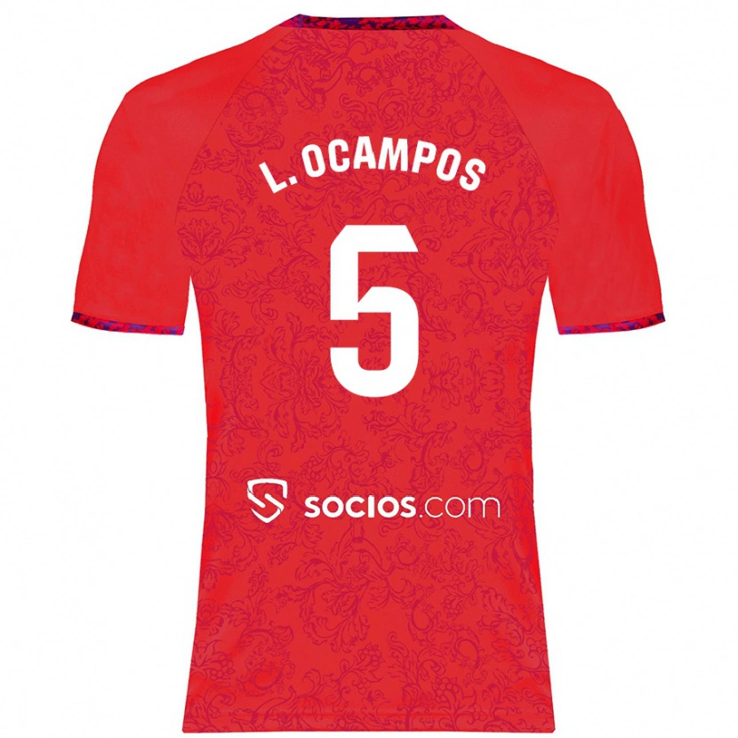 Danxen Heren Lucas Ocampos #5 Rood Uitshirt Uittenue 2024/25 T-Shirt