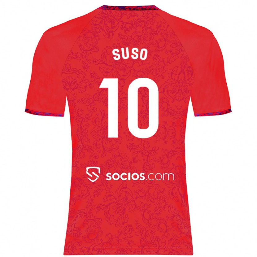 Danxen Heren Suso #10 Rood Uitshirt Uittenue 2024/25 T-Shirt