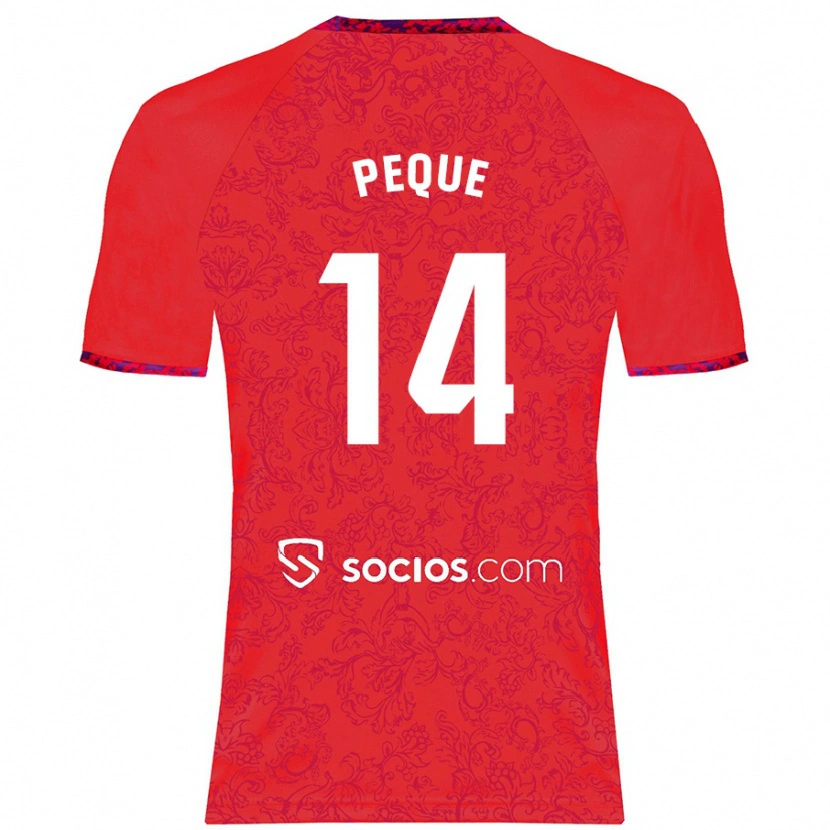 Danxen Heren Peque Fernández #14 Rood Uitshirt Uittenue 2024/25 T-Shirt