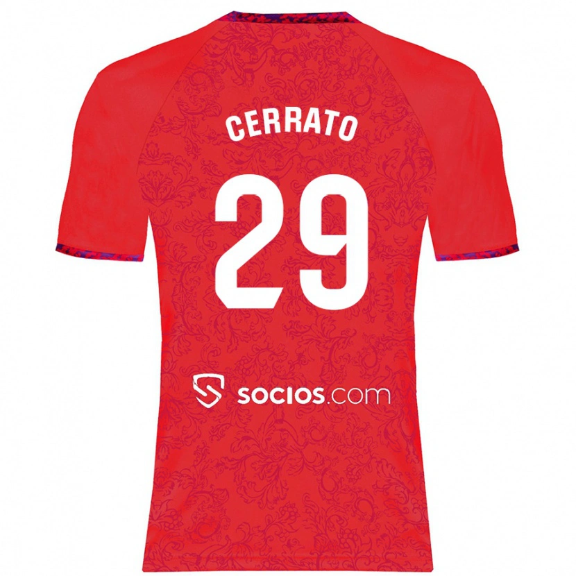 Danxen Heren Alba Cerrato #29 Rood Uitshirt Uittenue 2024/25 T-Shirt