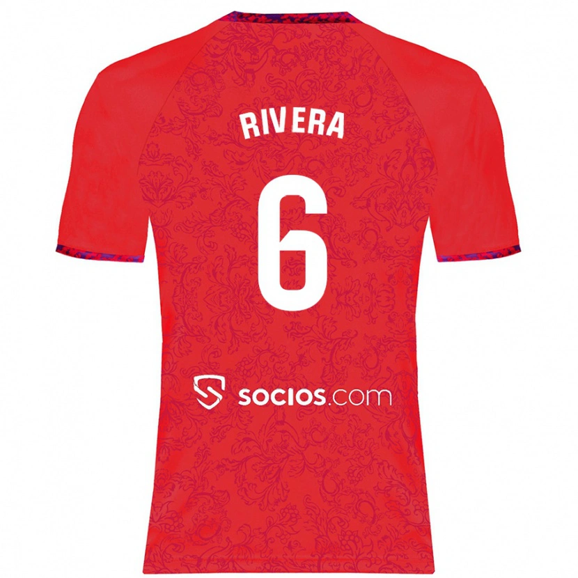 Danxen Heren Pablo Rivera #6 Rood Uitshirt Uittenue 2024/25 T-Shirt