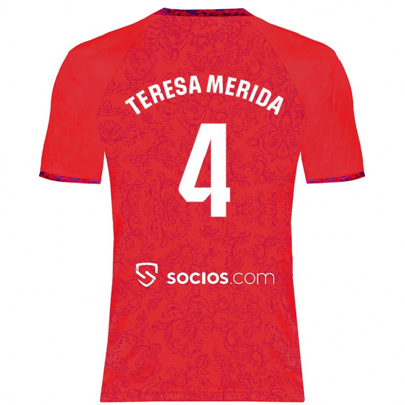 Danxen Heren Teresa Merida #4 Rood Uitshirt Uittenue 2024/25 T-Shirt