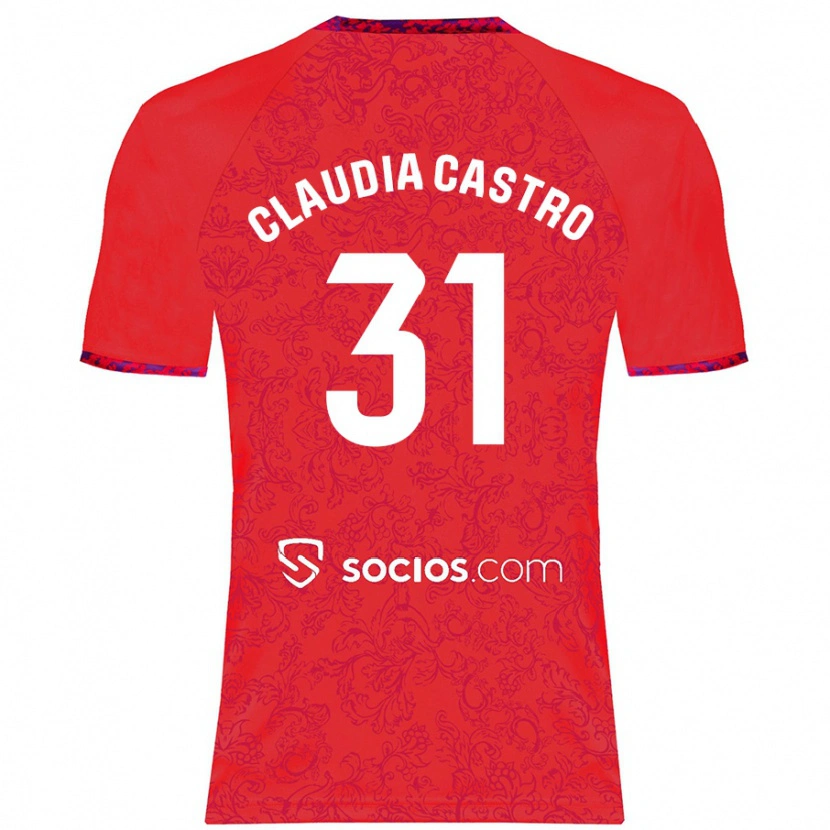 Danxen Heren Claudia Castro Romero #31 Rood Uitshirt Uittenue 2024/25 T-Shirt