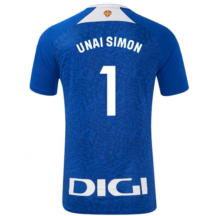 Danxen Heren Unai Simón #1 Koningsblauw Uitshirt Uittenue 2024/25 T-Shirt