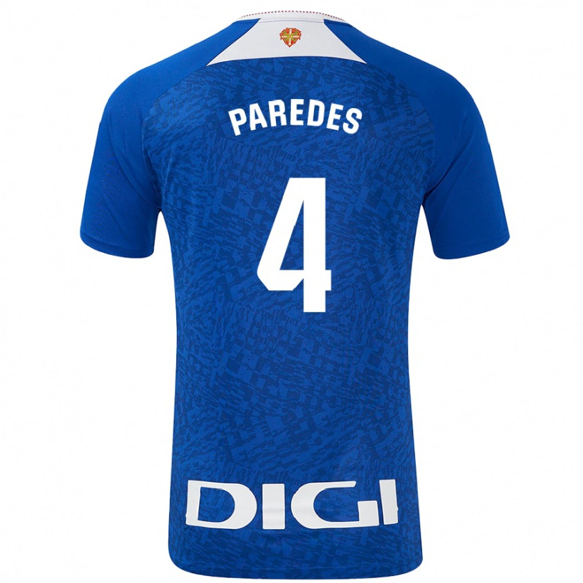 Danxen Heren Aitor Paredes #4 Koningsblauw Uitshirt Uittenue 2024/25 T-Shirt