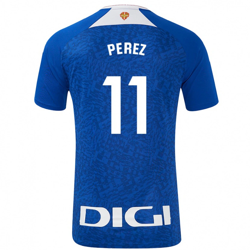 Danxen Heren Adrián Pérez #11 Koningsblauw Uitshirt Uittenue 2024/25 T-Shirt