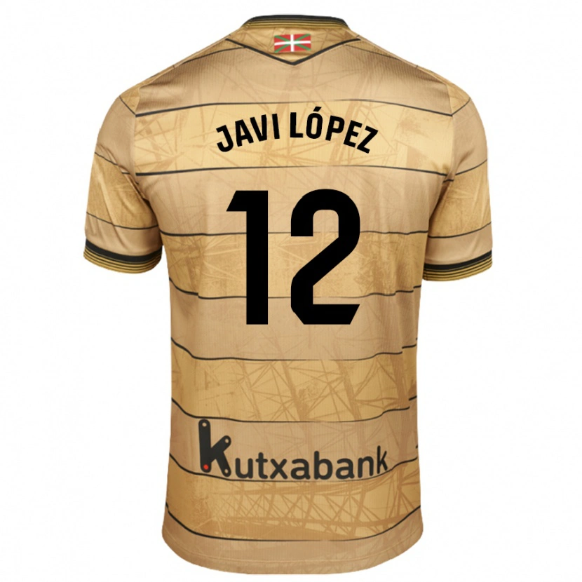 Danxen Heren Javi López #12 Bruin Uitshirt Uittenue 2024/25 T-Shirt