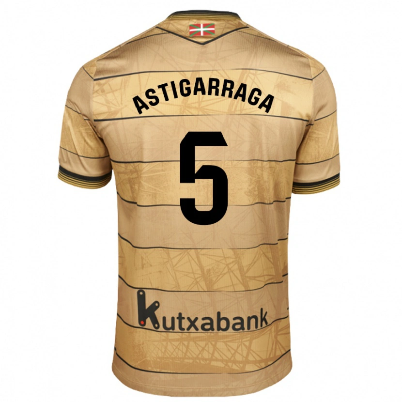 Danxen Heren Eneko Astigarraga #5 Bruin Uitshirt Uittenue 2024/25 T-Shirt