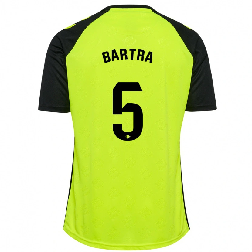 Danxen Heren Marc Bartra #5 Fluorescerend Geel Zwart Uitshirt Uittenue 2024/25 T-Shirt