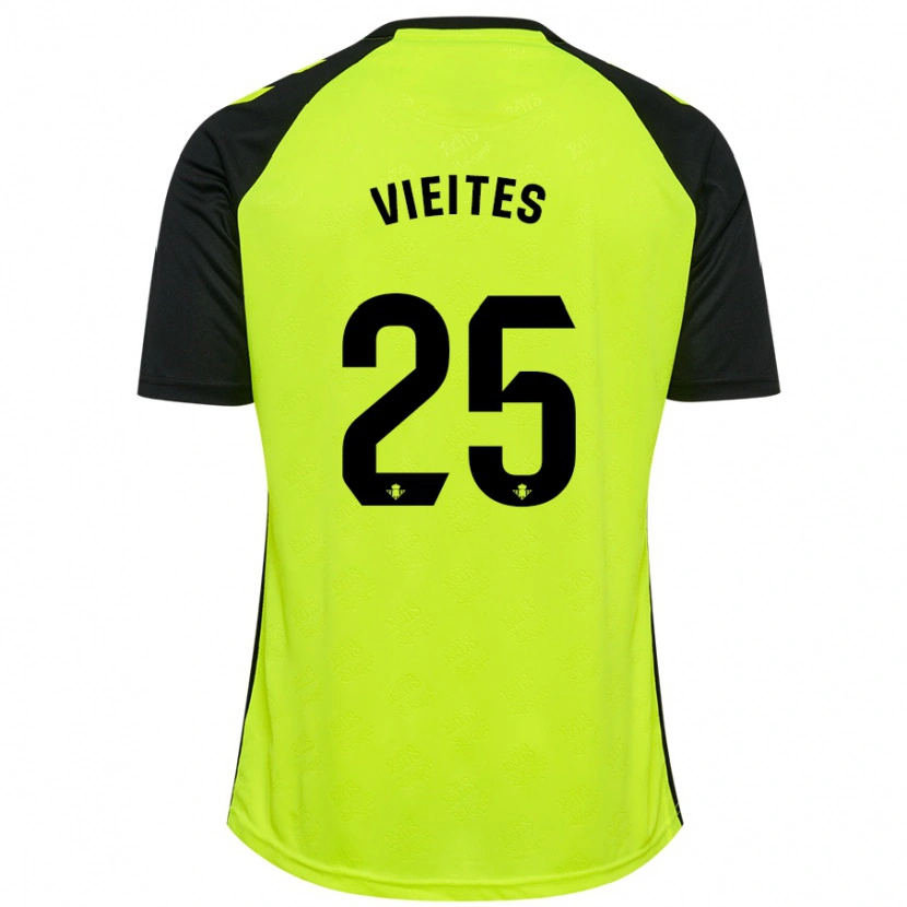 Danxen Heren Fran Vieites #25 Fluorescerend Geel Zwart Uitshirt Uittenue 2024/25 T-Shirt