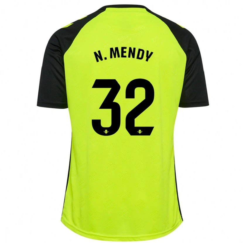 Danxen Heren Nobel Mendy #32 Fluorescerend Geel Zwart Uitshirt Uittenue 2024/25 T-Shirt