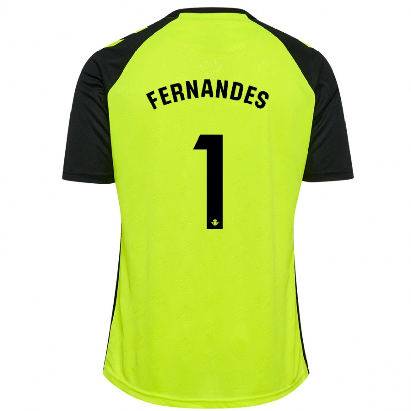 Danxen Heren Guilherme Fernandes #1 Fluorescerend Geel Zwart Uitshirt Uittenue 2024/25 T-Shirt