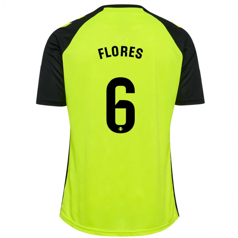 Danxen Heren Mateo Flores #6 Fluorescerend Geel Zwart Uitshirt Uittenue 2024/25 T-Shirt