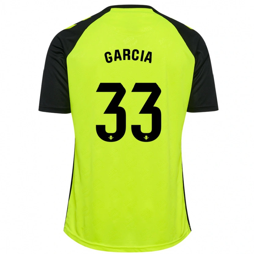 Danxen Heren Pablo García #33 Fluorescerend Geel Zwart Uitshirt Uittenue 2024/25 T-Shirt