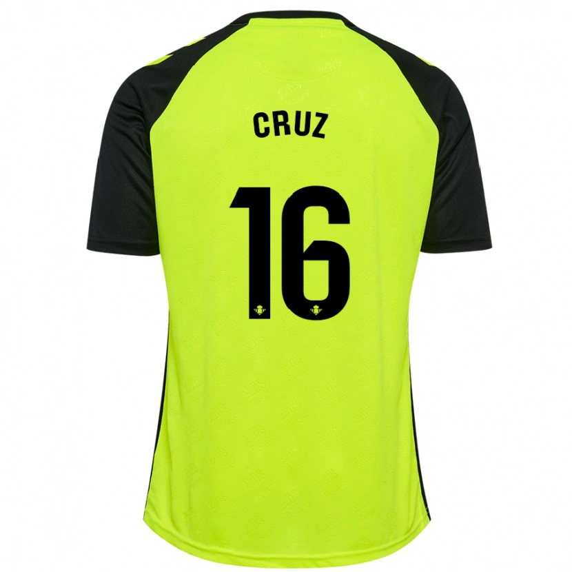 Danxen Heren Juan Cruz #16 Fluorescerend Geel Zwart Uitshirt Uittenue 2024/25 T-Shirt