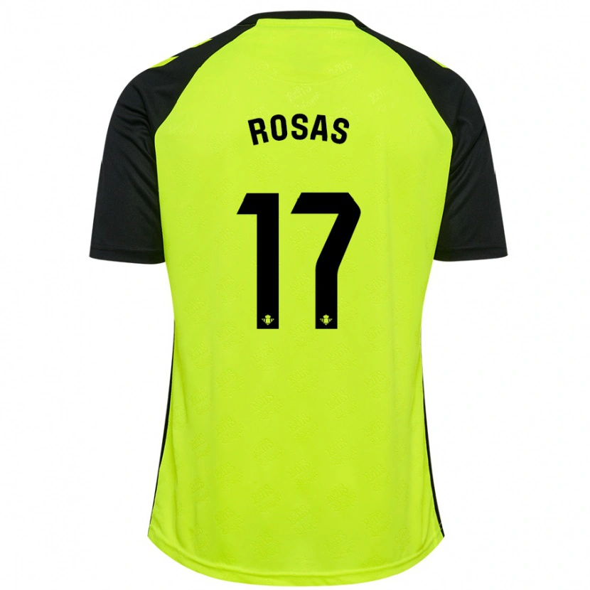 Danxen Heren Berto Rosas #17 Fluorescerend Geel Zwart Uitshirt Uittenue 2024/25 T-Shirt